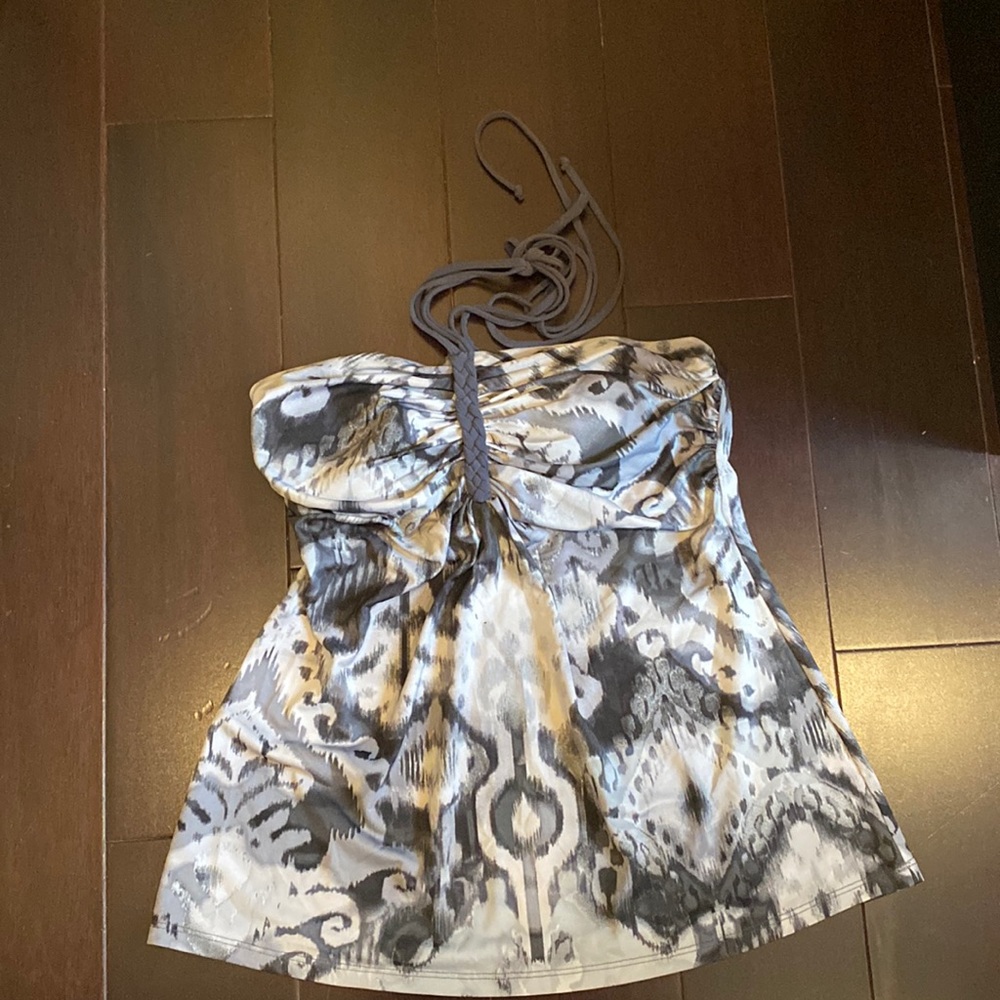 Cache Strapless Padded Top With Tie-Neck - image 1